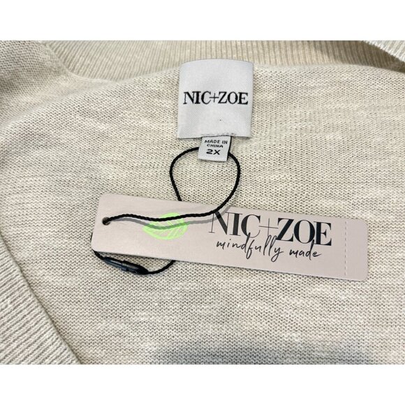 Nic+Zoe Women's Blooming Flowers V Neck Floral Art to Wear Sweater Size XXL NWT - Picture 6 of 9